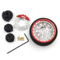 YEAH-0625RD ALUMINUM TRANSMITTER STEERING WHEEL SET RED TYPE A FOR FUTABA KO SANWA FLYSKY NB4